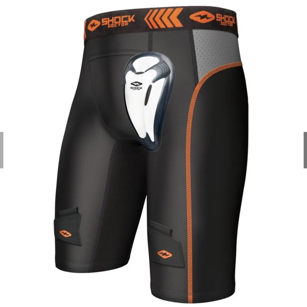 Shock Doctor Black Compression Shorts with BioFlex Cup